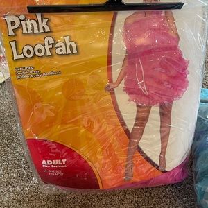 Pink Loofah Halloween Costume with duckie headband, never worn!